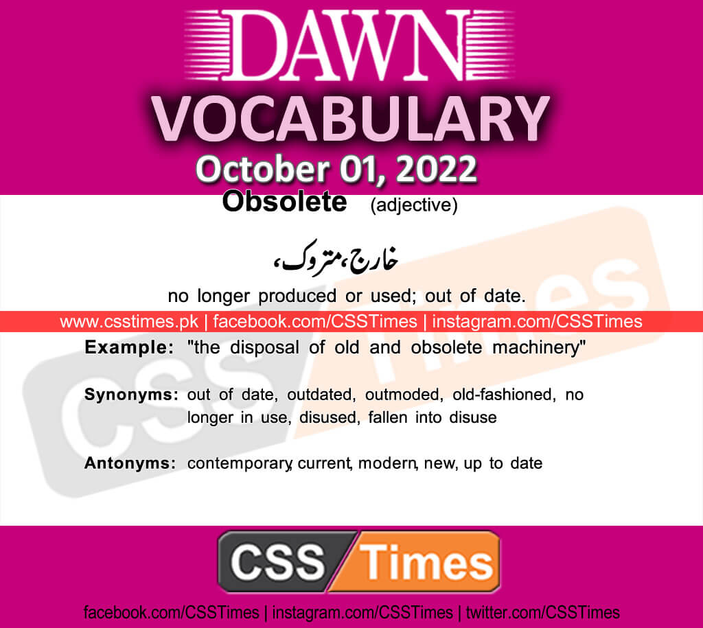 Daily DAWN News Vocabulary with Urdu Meaning (01 October 2022)