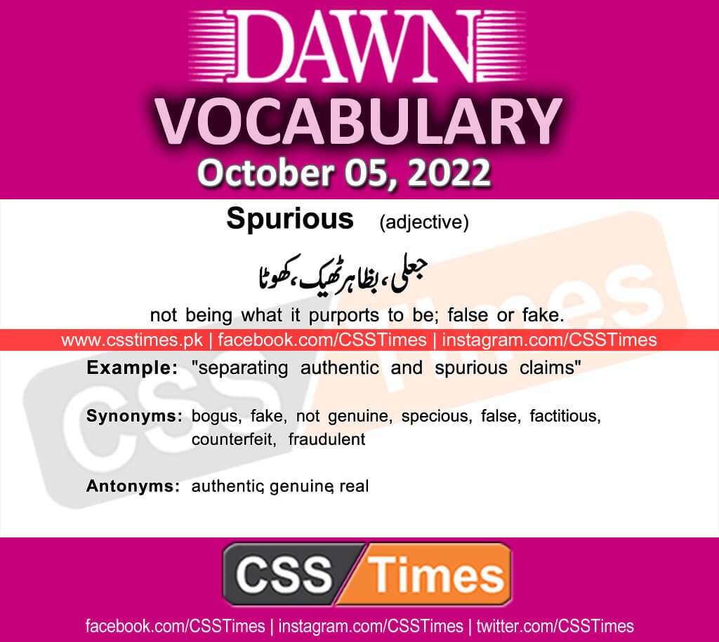 Daily DAWN News Vocabulary with Urdu Meaning (05 October 2022)