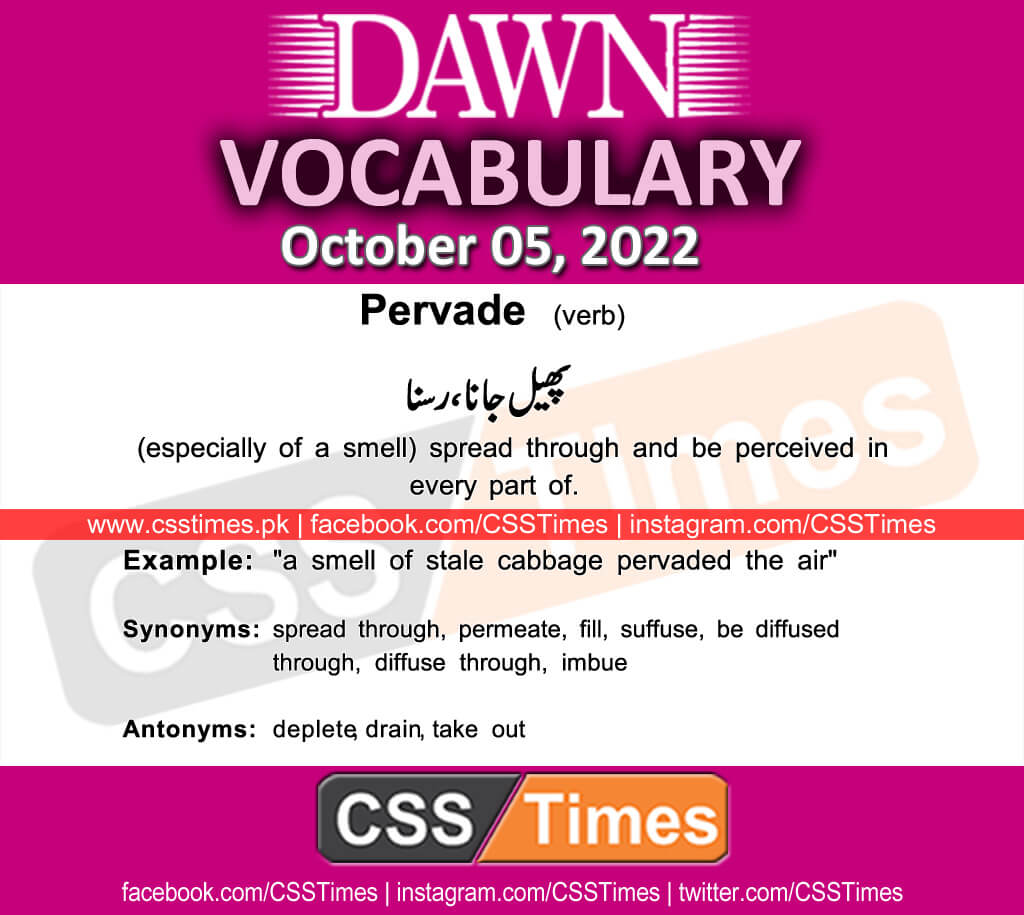 Daily DAWN News Vocabulary with Urdu Meaning (05 October 2022)