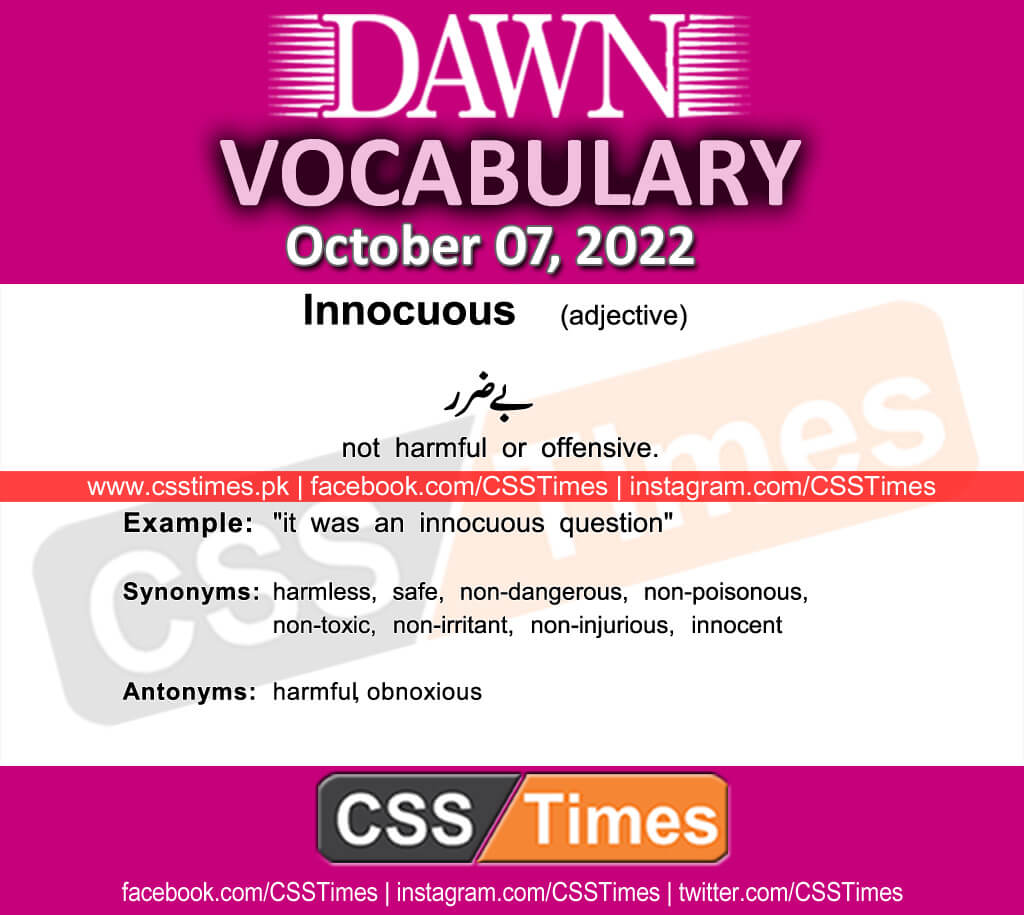 Daily DAWN News Vocabulary with Urdu Meaning (07 October 2022)