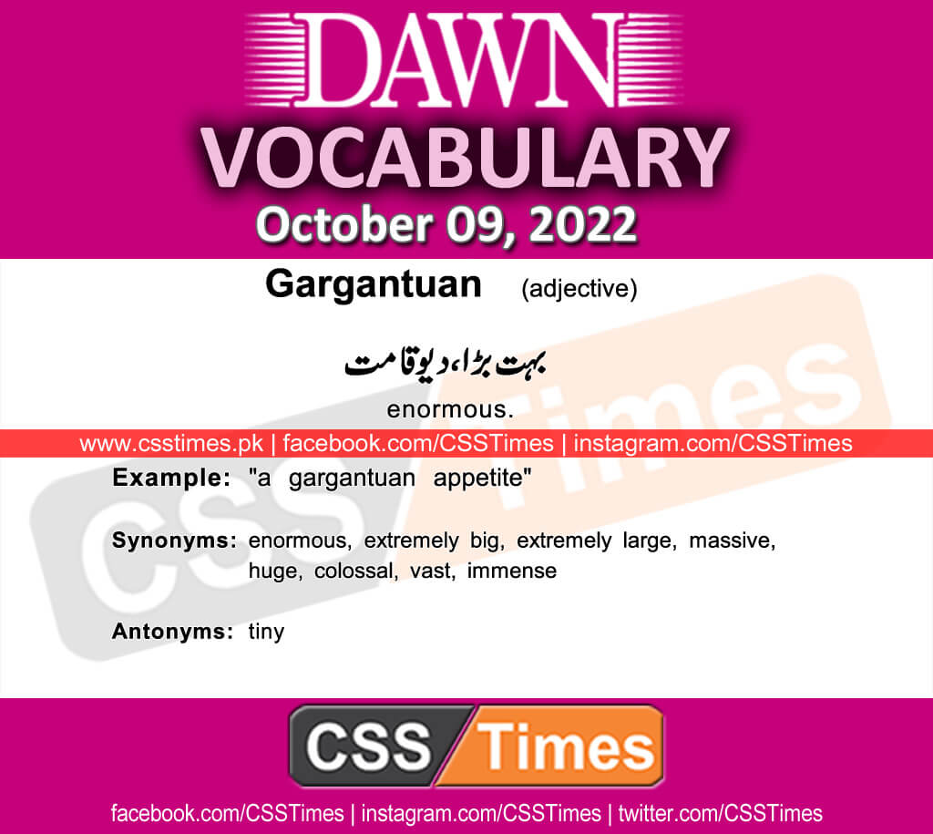 Daily DAWN News Vocabulary with Urdu Meaning (09 October 2022)