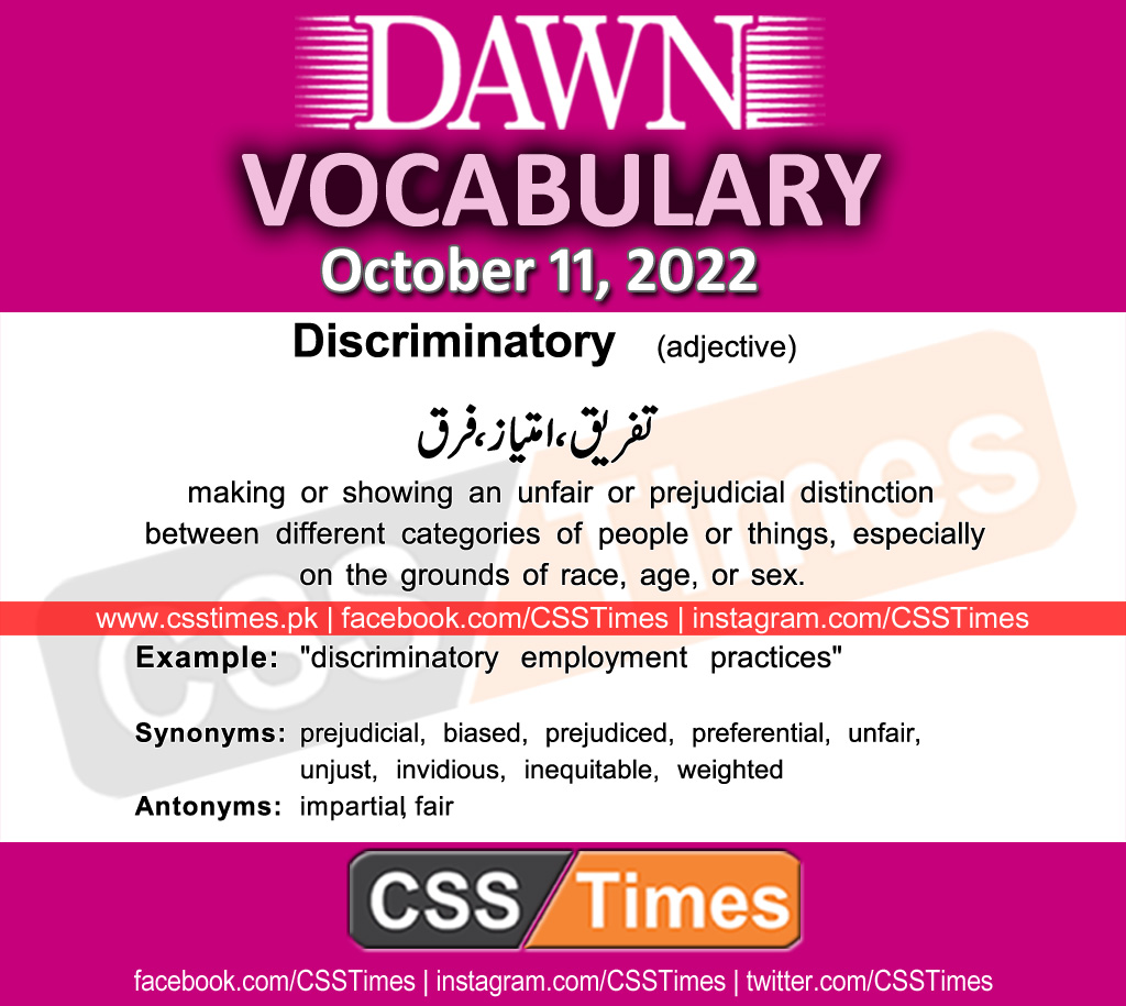 Daily DAWN News Vocabulary with Urdu Meaning (11 October 2022)