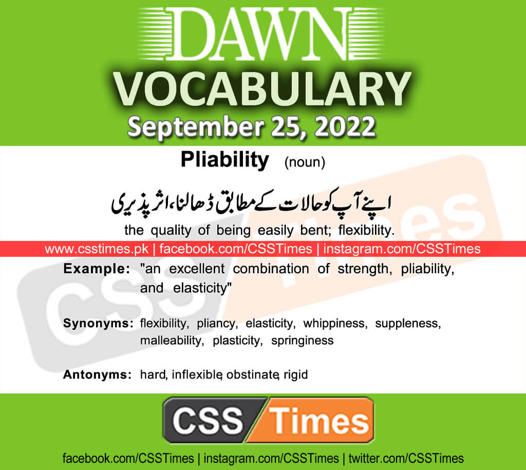 Daily DAWN News Vocabulary with Urdu Meaning (25 September 2022)