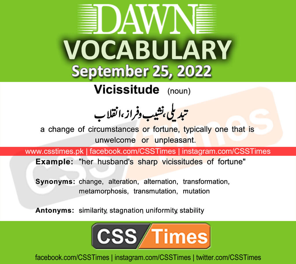 Daily DAWN News Vocabulary with Urdu Meaning (25 September 2022)