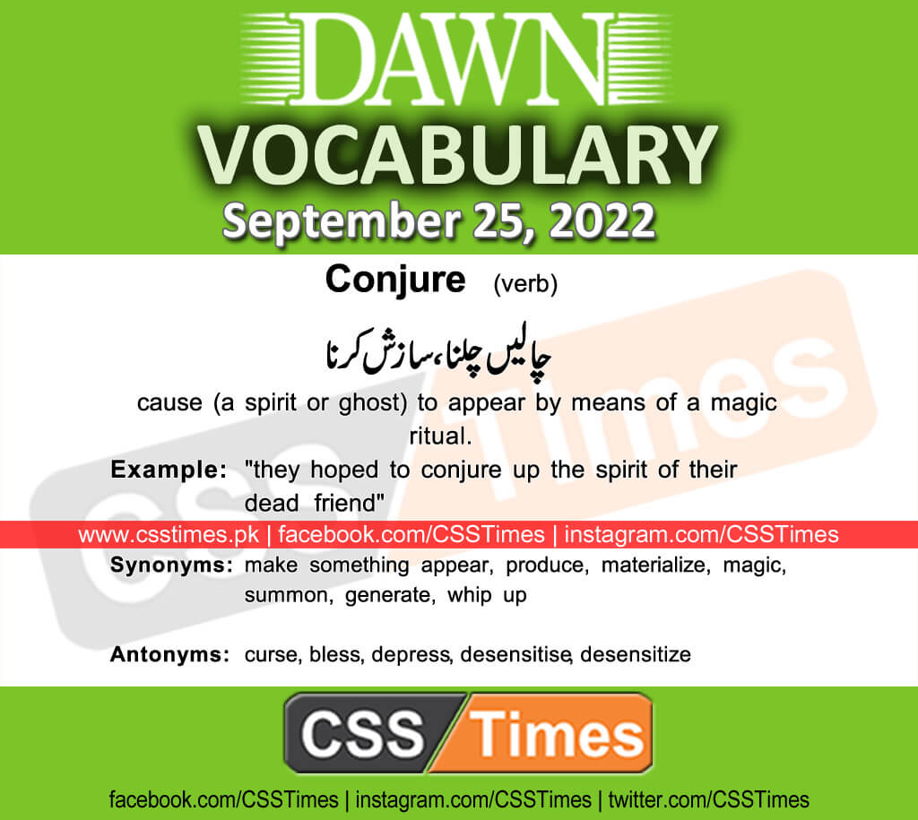 Daily DAWN News Vocabulary with Urdu Meaning (25 September 2022)