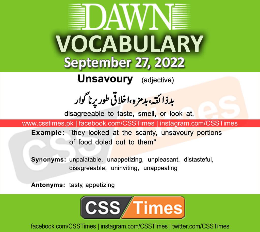 Daily DAWN News Vocabulary with Urdu Meaning (27 September 2022)