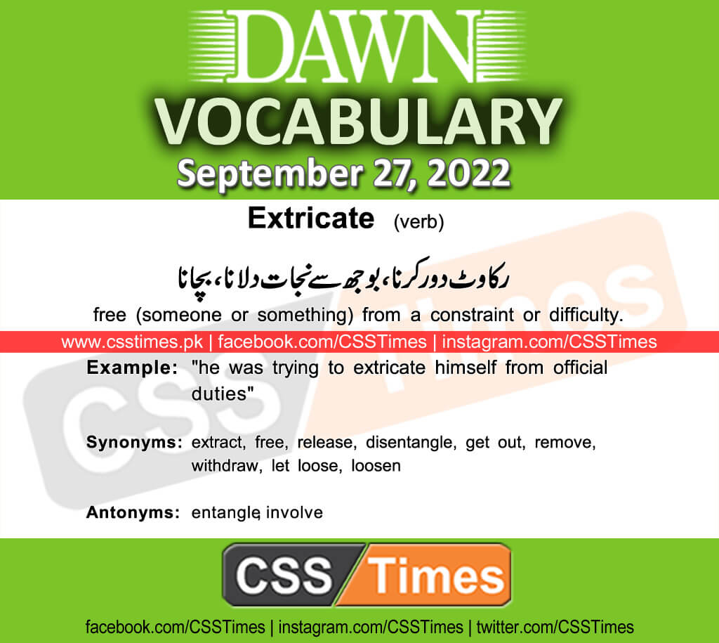 Daily DAWN News Vocabulary with Urdu Meaning (27 September 2022)