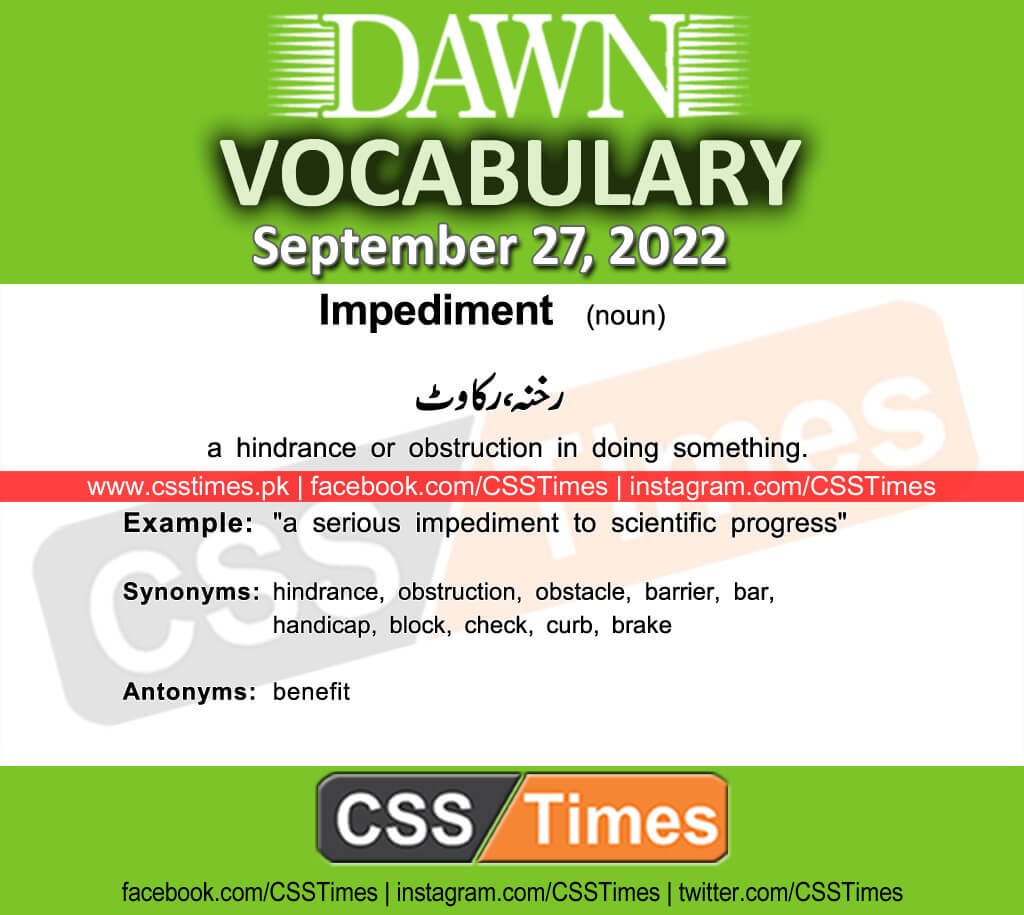 Daily DAWN News Vocabulary with Urdu Meaning (27 September 2022)