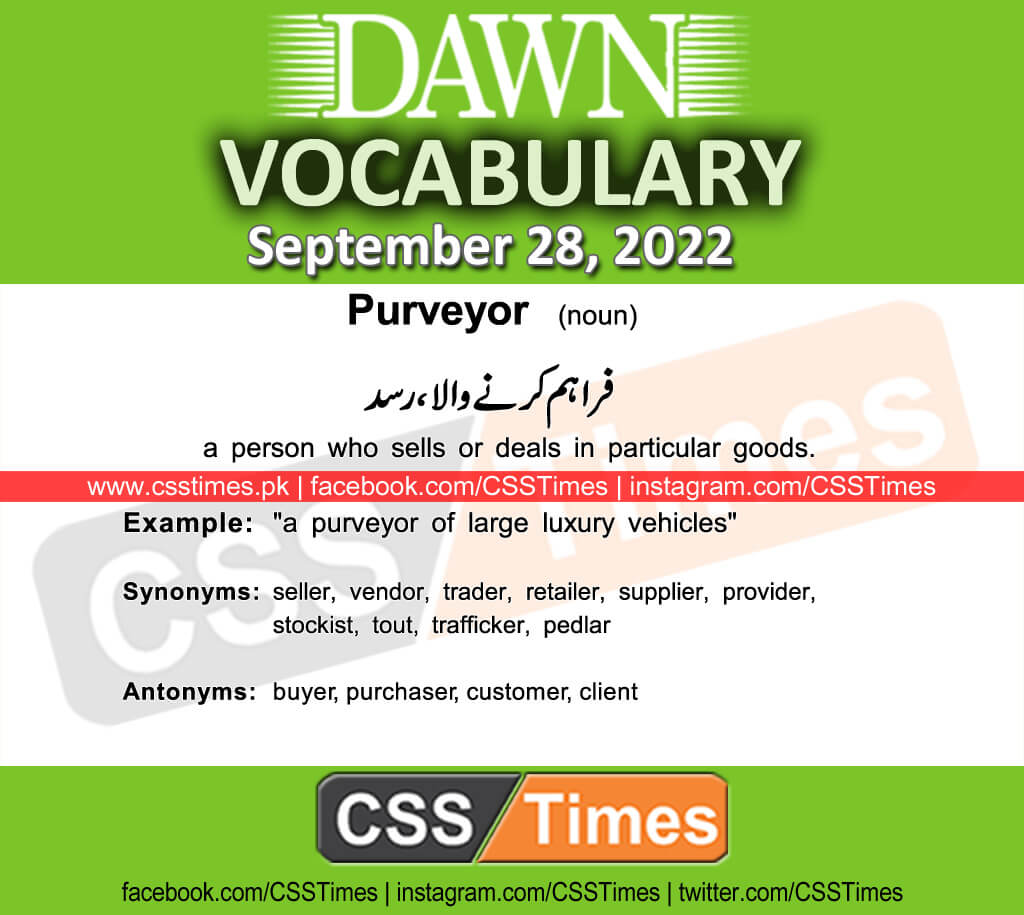 Daily DAWN News Vocabulary with Urdu Meaning (28 September 2022)