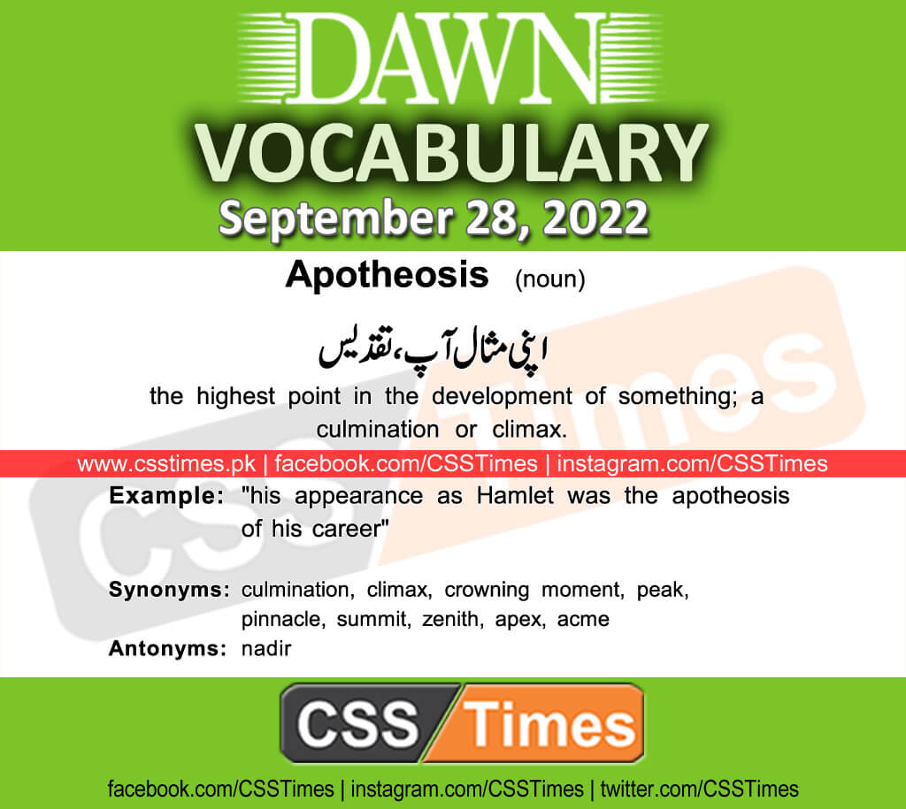 Daily DAWN News Vocabulary with Urdu Meaning (28 September 2022)