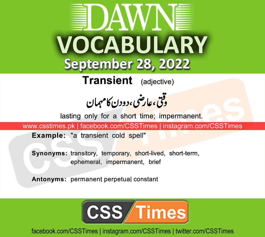 Daily DAWN News Vocabulary with Urdu Meaning (28 September 2022)