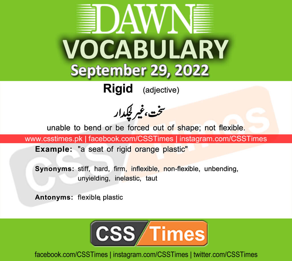 Daily DAWN News Vocabulary with Urdu Meaning (29 September 2022)