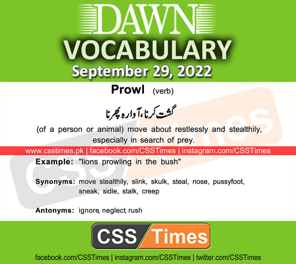 Daily DAWN News Vocabulary with Urdu Meaning (29 September 2022)