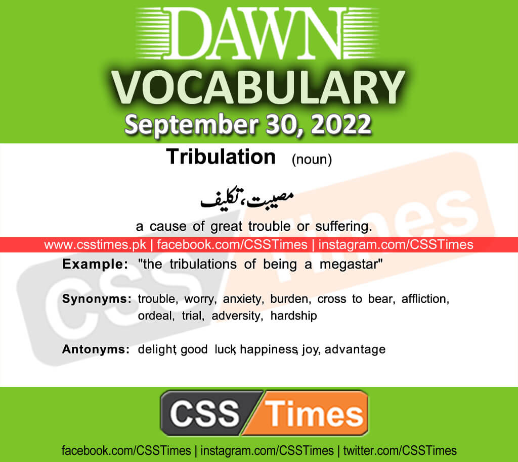 Daily DAWN News Vocabulary with Urdu Meaning (30 September 2022)