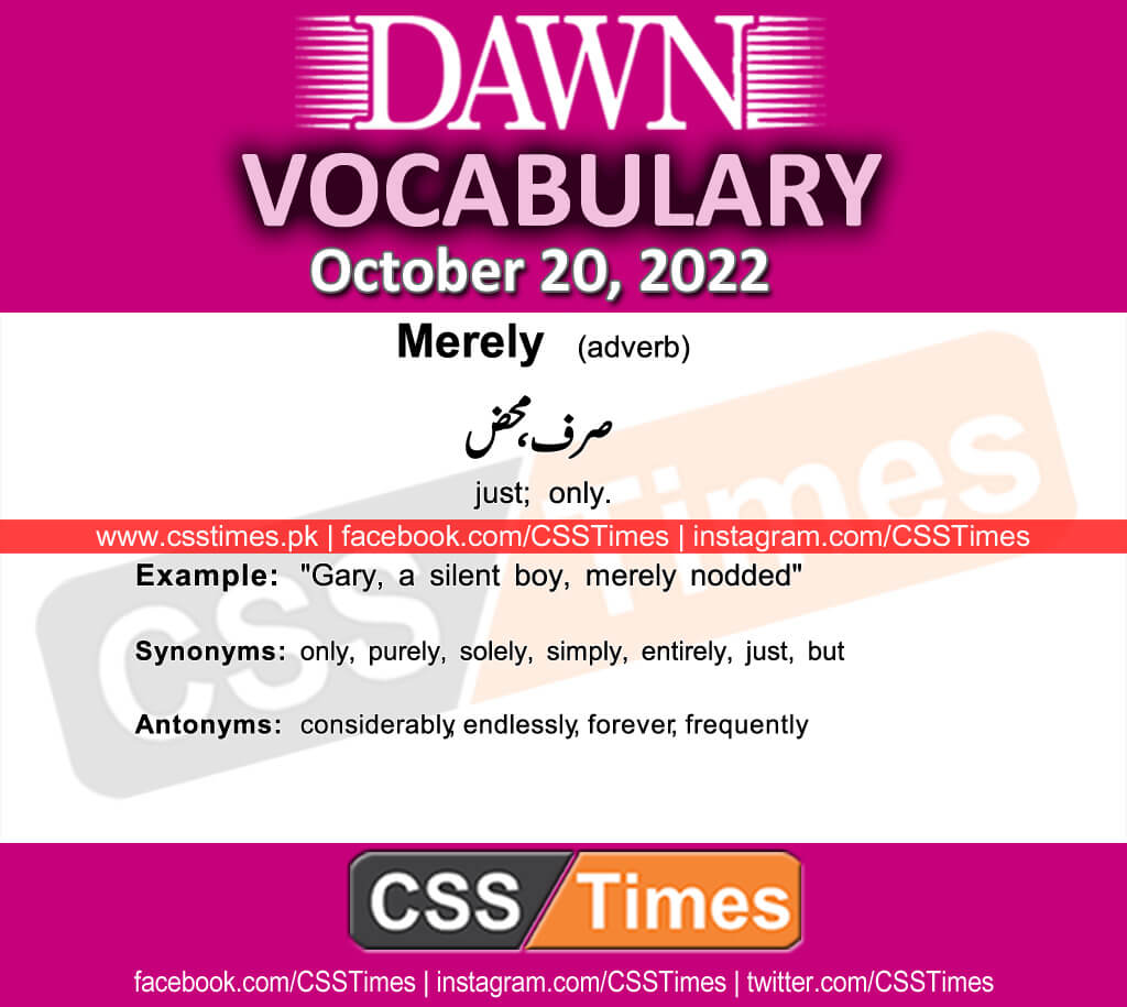 Daily DAWN News Vocabulary with Urdu Meaning (20 October 2022)