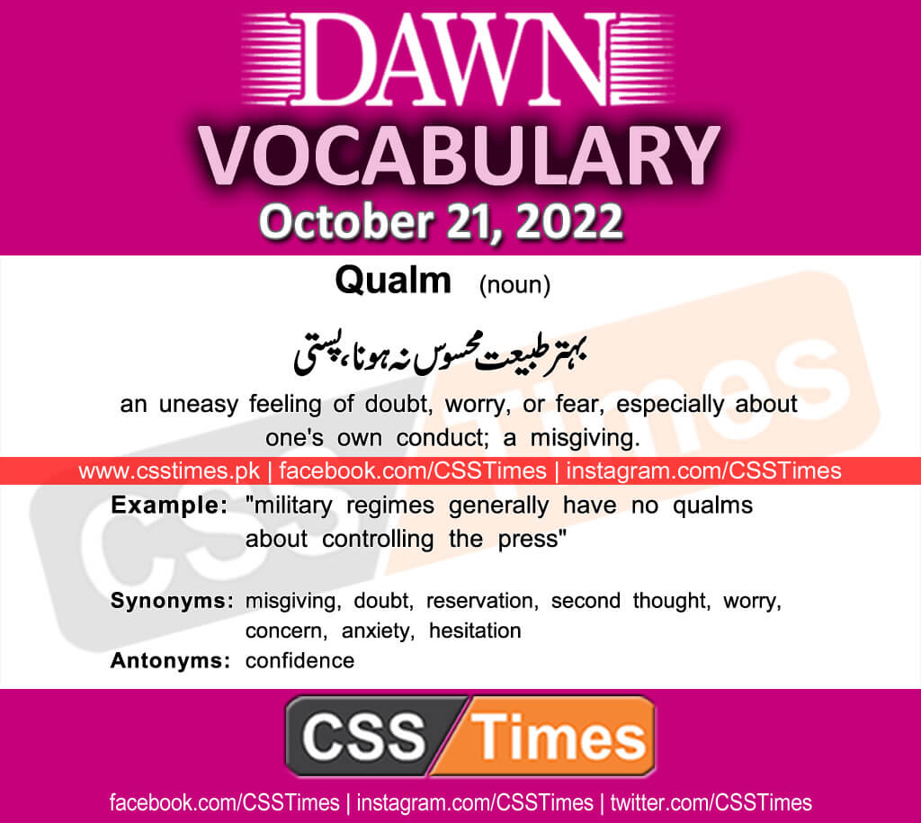 Daily DAWN News Vocabulary with Urdu Meaning (21 October 2022)