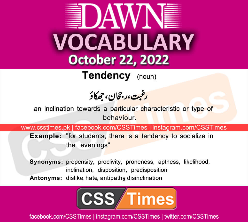 Daily DAWN News Vocabulary with Urdu Meaning (22 October 2022)