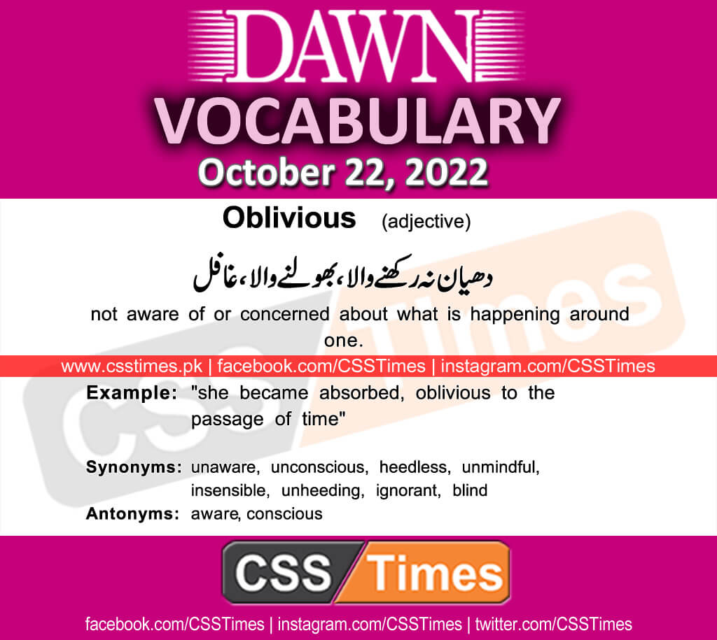 Daily DAWN News Vocabulary with Urdu Meaning (22 October 2022)