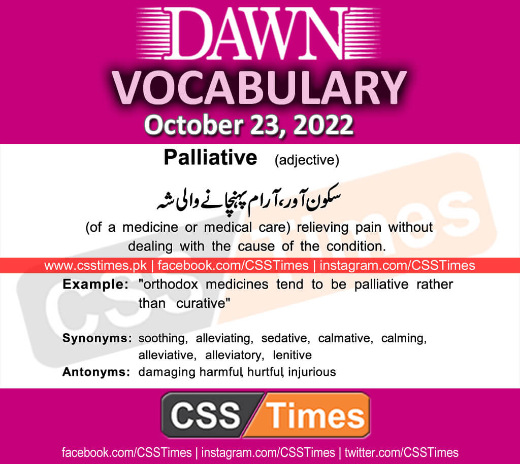 Daily DAWN News Vocabulary with Urdu Meaning (23 October 2022)