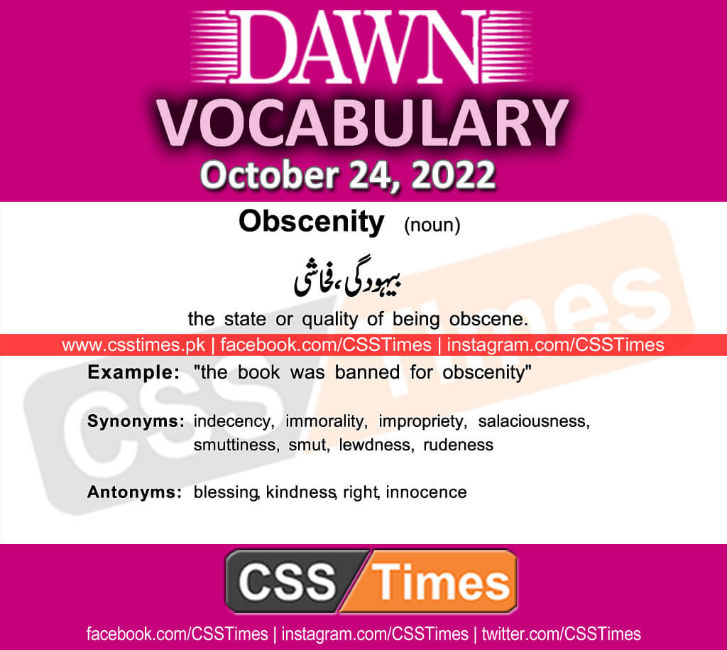 Daily DAWN News Vocabulary with Urdu Meaning (24 October 2022)