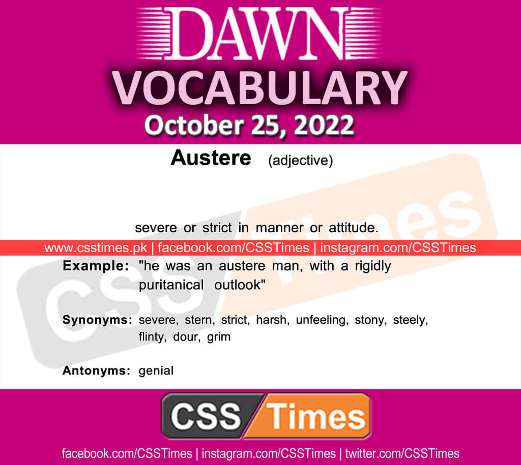 Daily DAWN News Vocabulary with Urdu Meaning (25 October 2022)