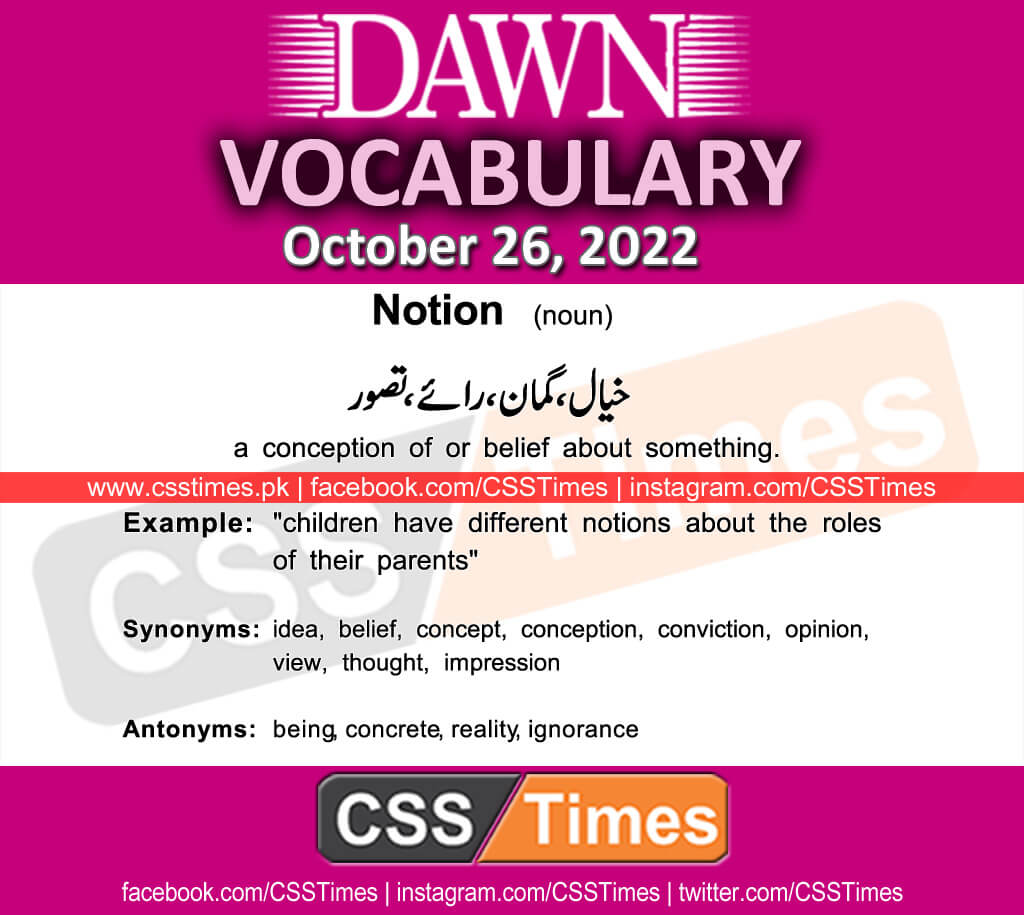 Daily DAWN News Vocabulary with Urdu Meaning (26 October 2022)