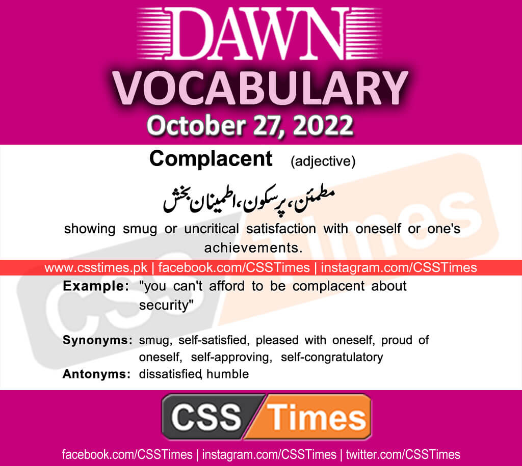 Daily DAWN News Vocabulary with Urdu Meaning (27 October 2022)