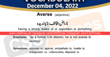 Daily DAWN News Vocabulary with Urdu Meaning (04 December 2022)