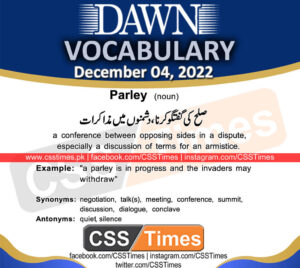 Daily DAWN News Vocabulary with Urdu Meaning (04 December 2022)