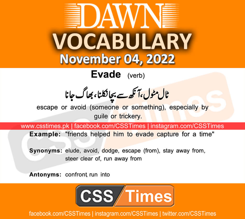 Daily DAWN News Vocabulary with Urdu Meaning (04 November 2022)