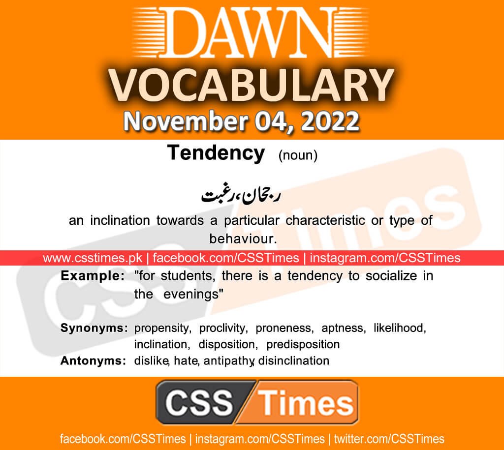 Daily DAWN News Vocabulary with Urdu Meaning (04 November 2022)