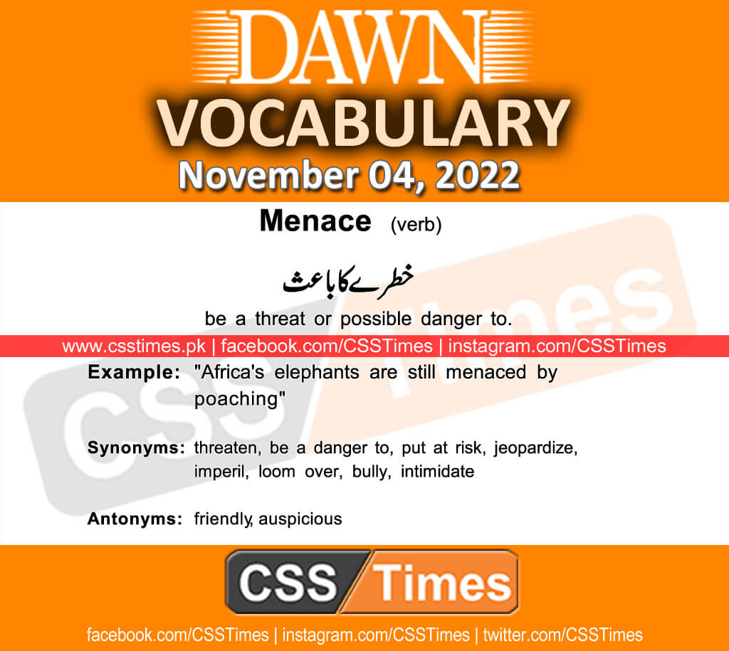 Daily DAWN News Vocabulary with Urdu Meaning (04 November 2022)