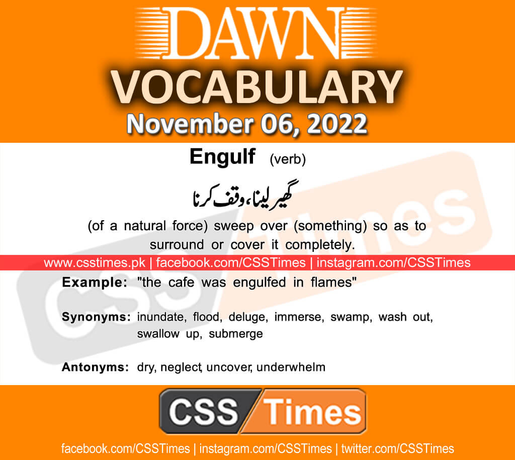 Daily DAWN News Vocabulary with Urdu Meaning (06 November 2022)
