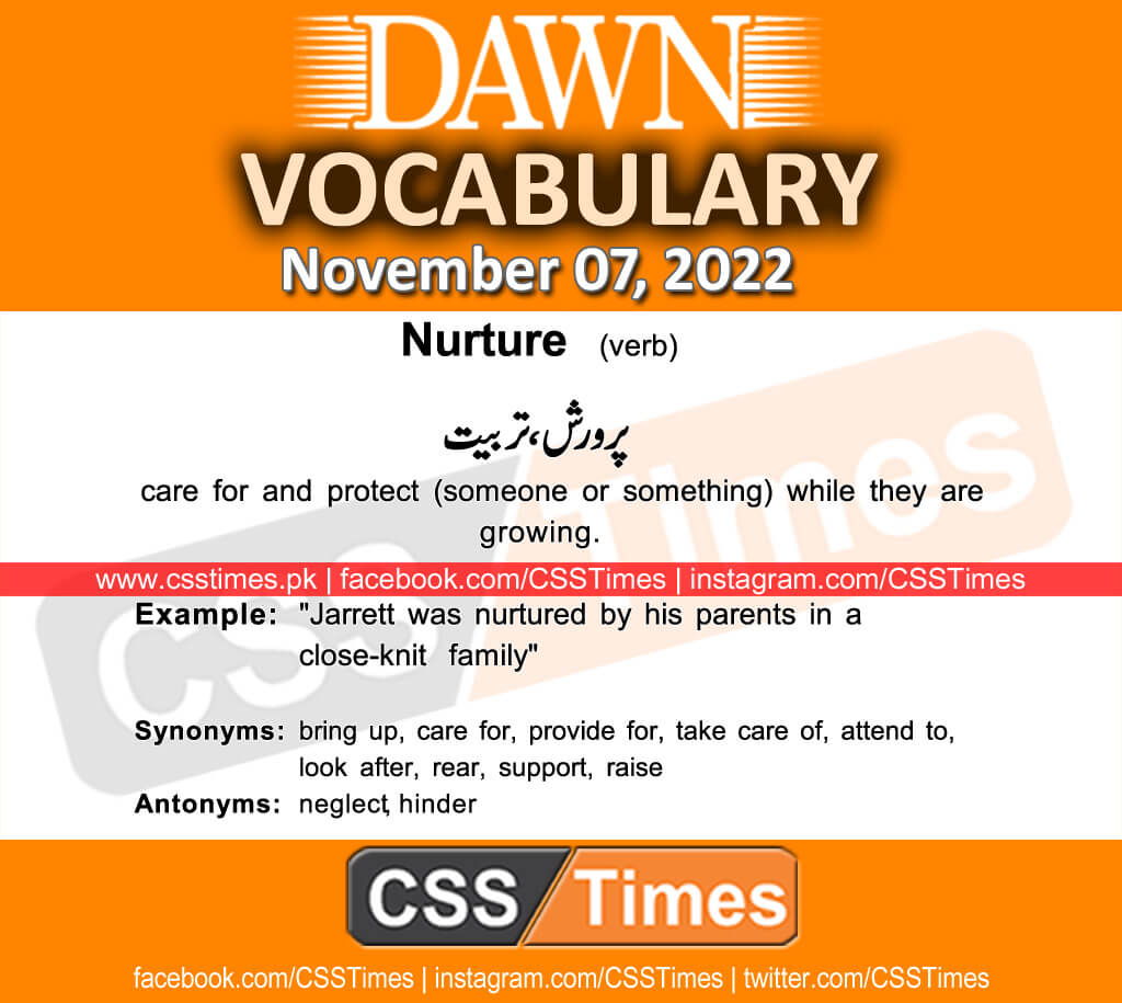 Daily DAWN News Vocabulary with Urdu Meaning (07 November 2022)