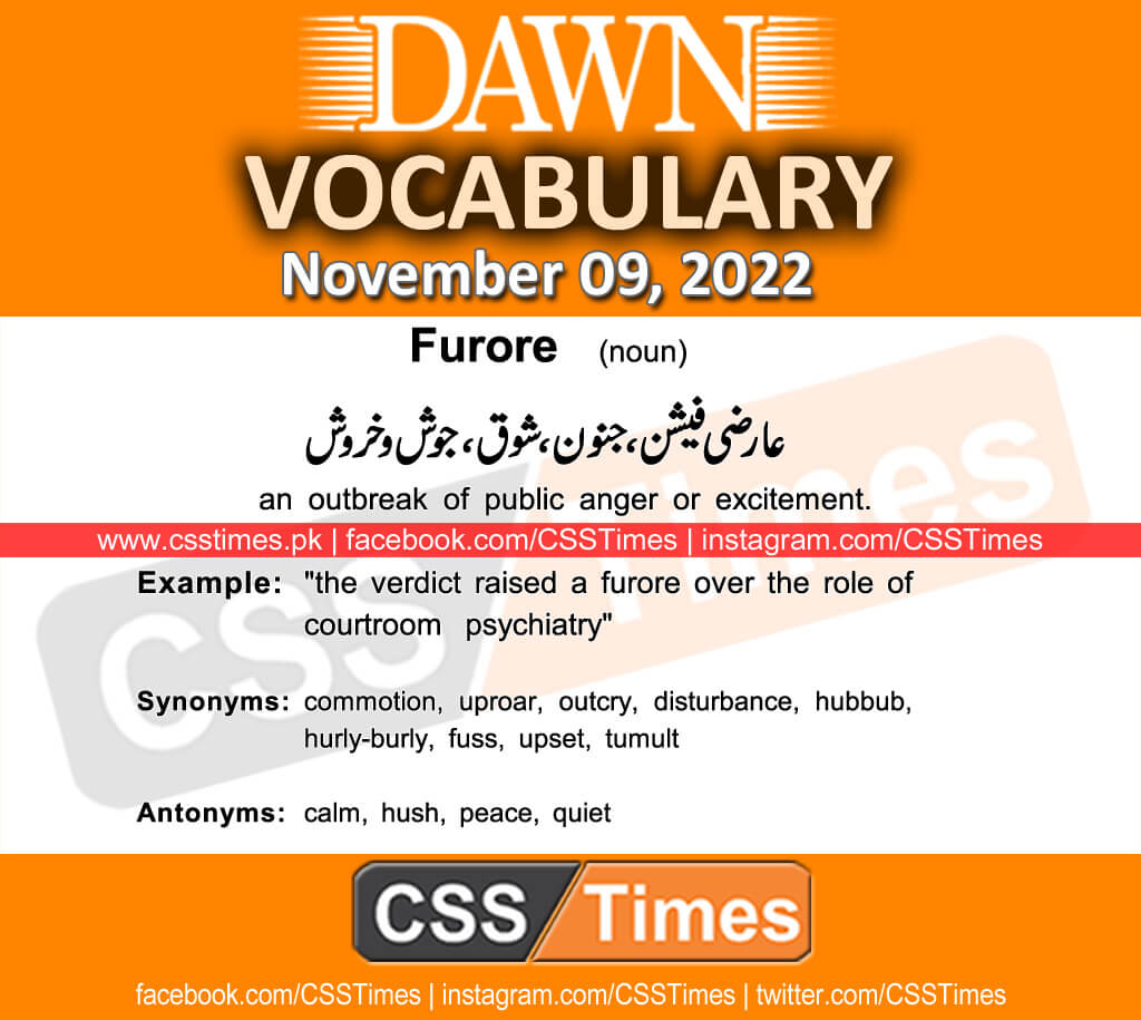 Daily DAWN News Vocabulary with Urdu Meaning (09 November 2022)