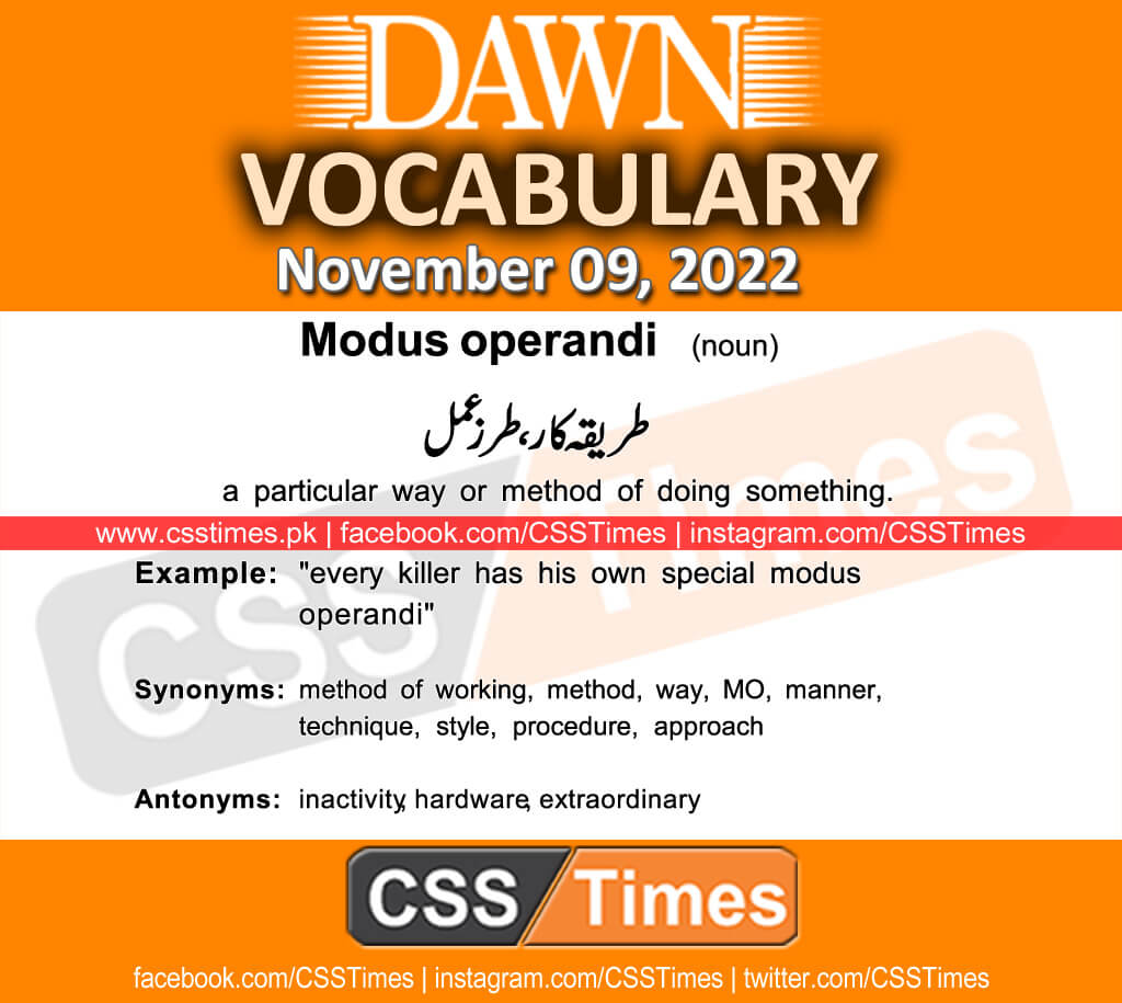 Daily DAWN News Vocabulary with Urdu Meaning (09 November 2022)