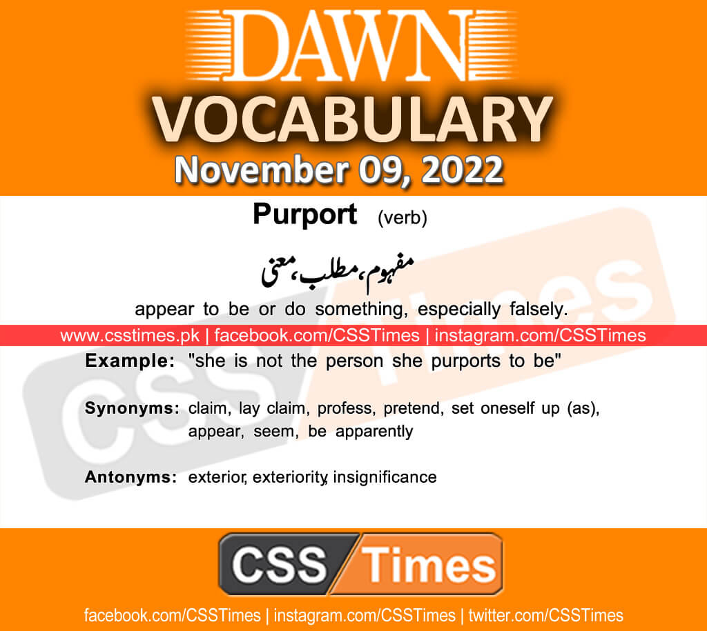 Daily DAWN News Vocabulary with Urdu Meaning (09 November 2022)