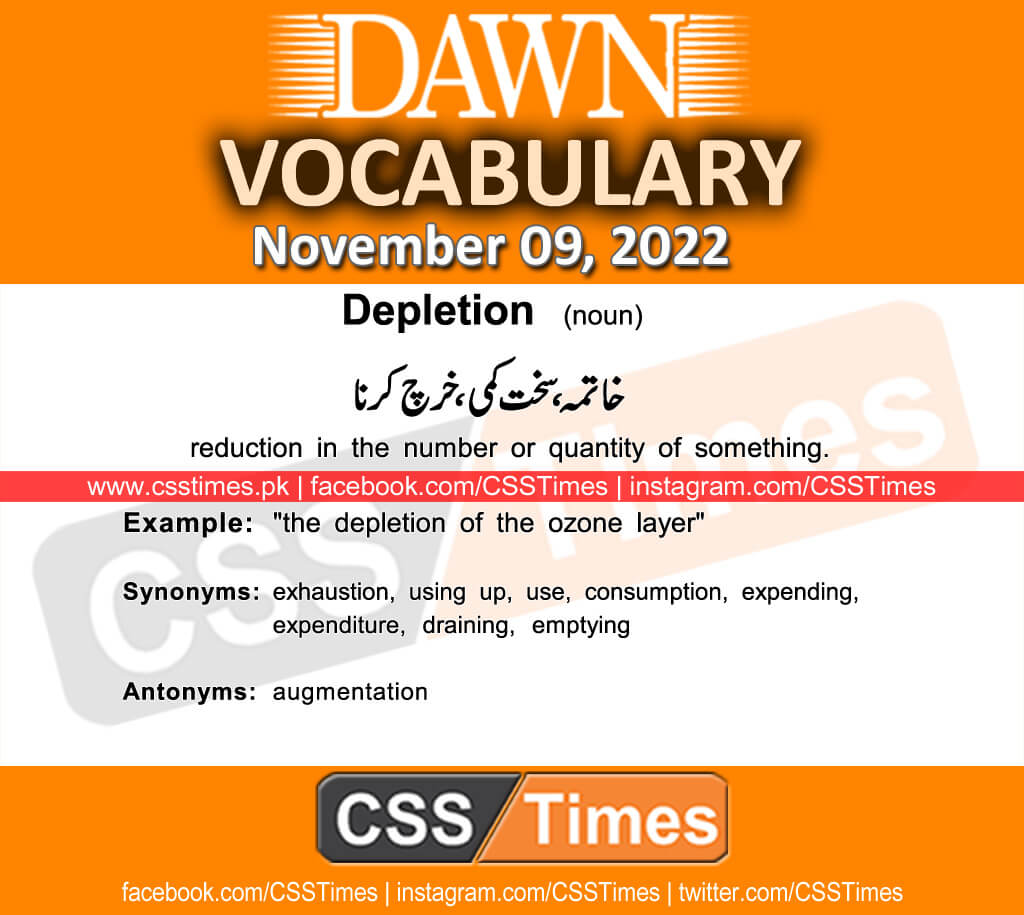 Daily DAWN News Vocabulary with Urdu Meaning (09 November 2022)