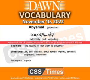 Daily DAWN News Vocabulary with Urdu Meaning (10 November 2022)