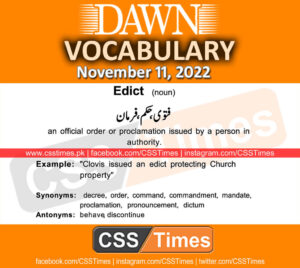 Daily DAWN News Vocabulary with Urdu Meaning (11 November 2022)
