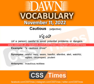 Daily DAWN News Vocabulary with Urdu Meaning (11 November 2022)