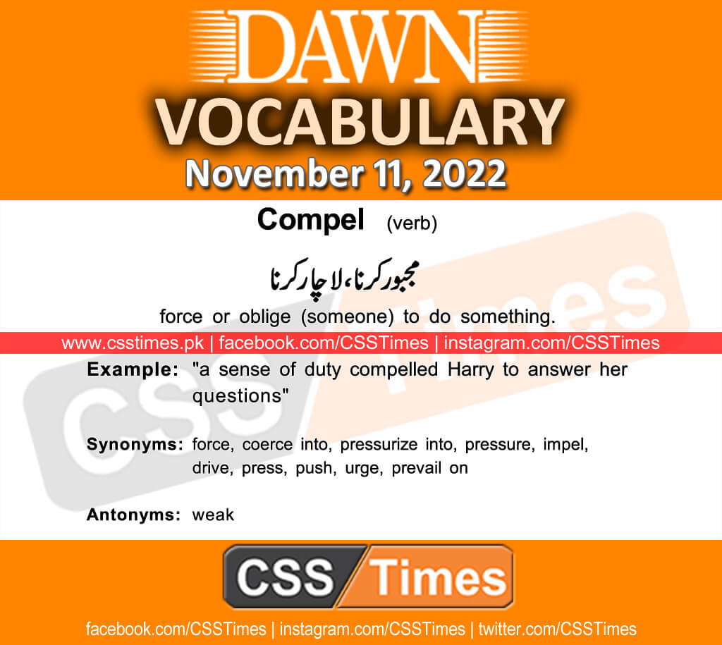Daily DAWN News Vocabulary with Urdu Meaning (11 November 2022)