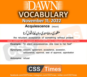 Daily DAWN News Vocabulary with Urdu Meaning (11 November 2022)