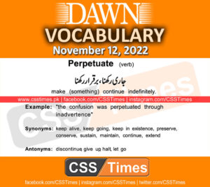 Daily DAWN News Vocabulary with Urdu Meaning (12 November 2022)