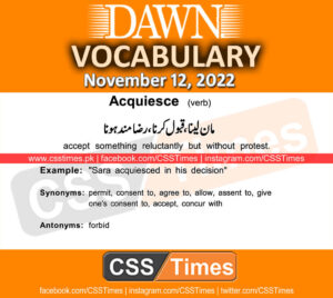 Daily DAWN News Vocabulary with Urdu Meaning (12 November 2022)