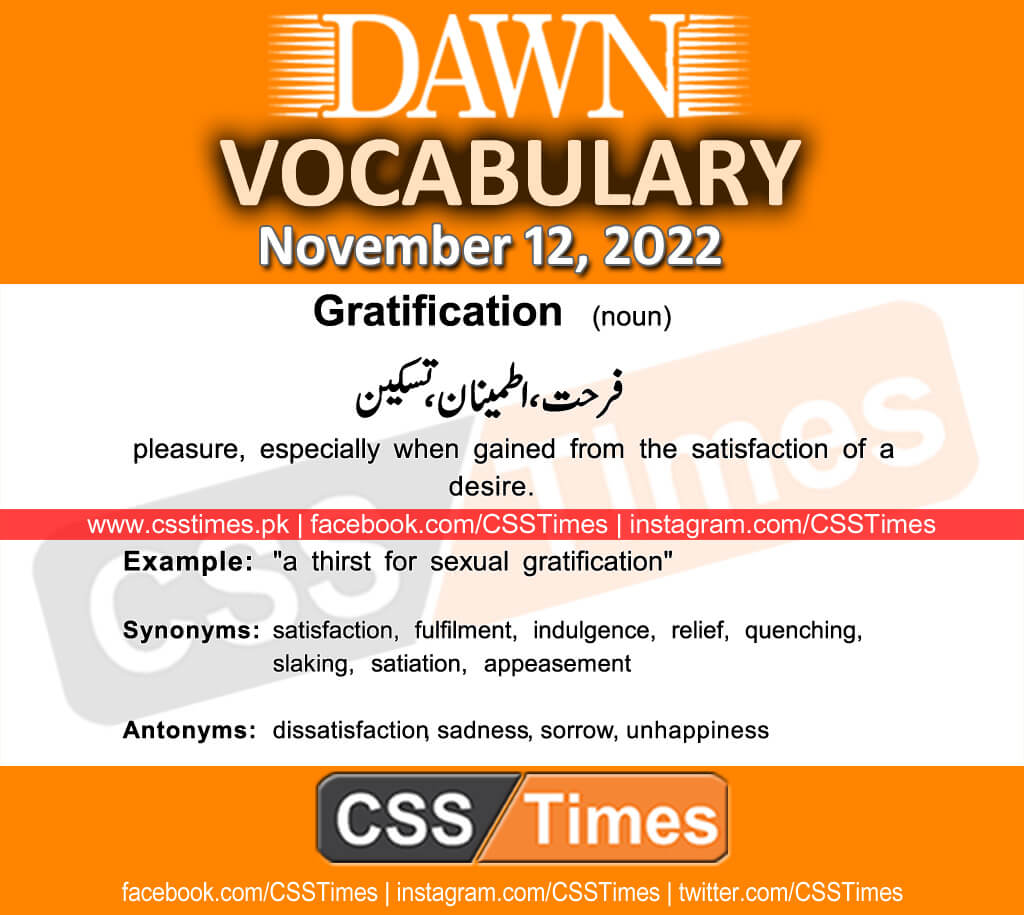 Daily DAWN News Vocabulary with Urdu Meaning (12 November 2022)