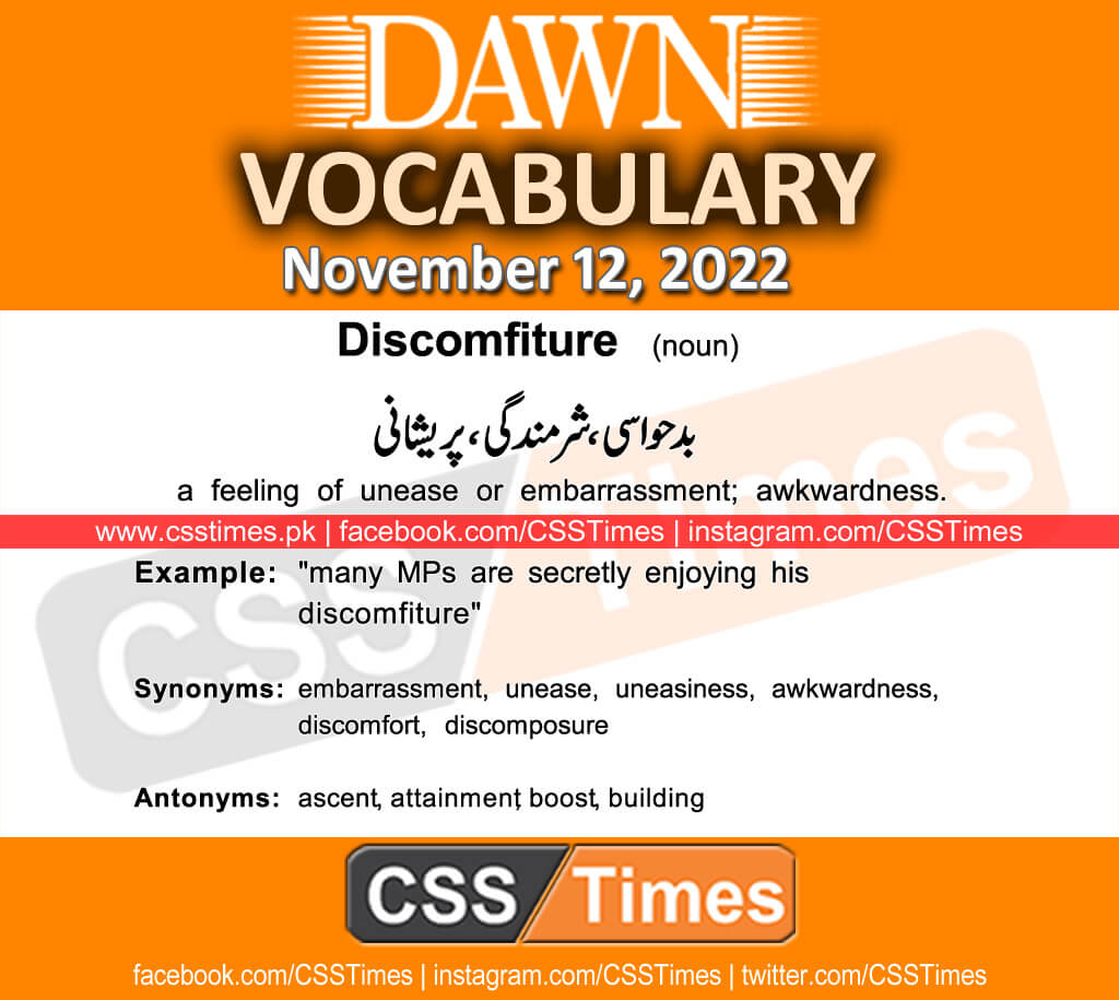 Daily DAWN News Vocabulary with Urdu Meaning (12 November 2022)