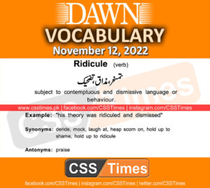 Daily DAWN News Vocabulary with Urdu Meaning (12 November 2022)