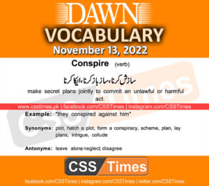 Daily DAWN News Vocabulary with Urdu Meaning (13 November 2022)