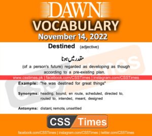 Daily DAWN News Vocabulary with Urdu Meaning (14 November 2022)